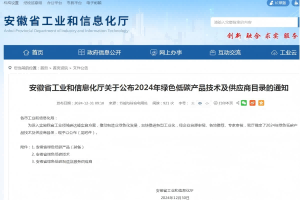 公司三項目入選安徽省2024年綠色低碳產(chǎn)品技術(shù)及供應(yīng)商目錄