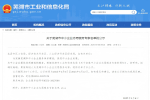 公司團(tuán)隊人員入選蕪湖市中小企業(yè)志愿服務(wù)專家團(tuán)